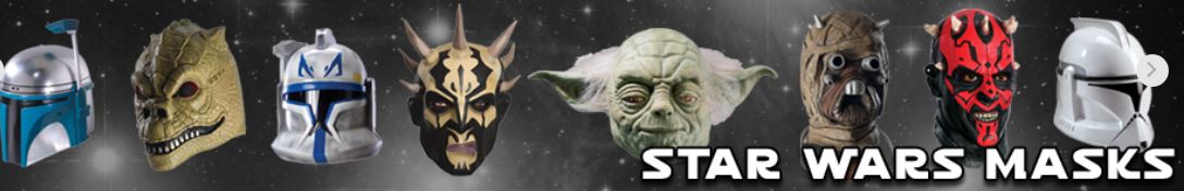 Star Wars masks from JediRobeAmerica banner