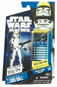 Star Wars Action Figure - Clone Wars - Clone Pilot Odd Ball with Rocket-firing Launcher inc. Battle Game Card
