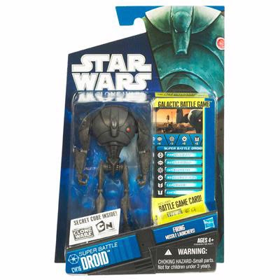 1122483103.jpg Star Wars Action Figure - Clone Wars - Super Battle Droid with Misssile Launchers inc. Battle Game Card