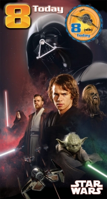 1171473618.jpg Star Wars Greeting Cards - 232 x 128mm - Star Wars - Age 8 Badged - SW303
