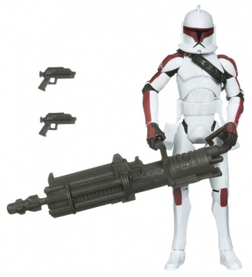Star Wars Action Figure - Clone Wars 2009 - Clone Trooper Jek with Firing Blaster Cannon