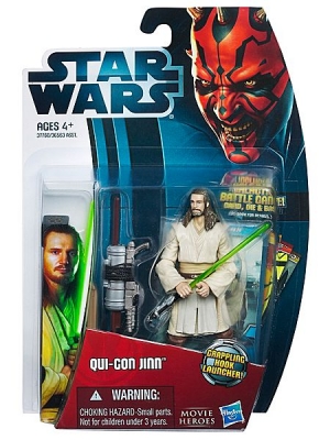 1244776067.jpg Star Wars Action Figure - Qui-Gon Jinn with Light-Up Lightsaber - Movie Heroes 2012