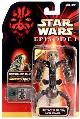 1286318223.jpg Star Wars Action Figure - Destroyer Droid - Battle Damaged - Episode 1 - with CommTech Chip