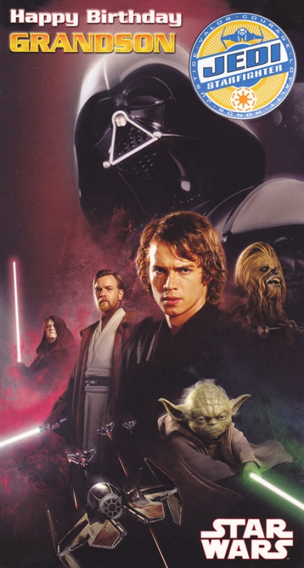 Star Wars Greeting Cards - 232 x 128mm - Star Wars - Grandson Badged - SW315/1