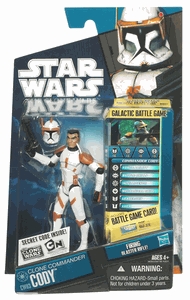 Star Wars Action Figure - Clone Wars - Clone Commander Cody with Firing Blaster Rifle inc. Battle Game Card