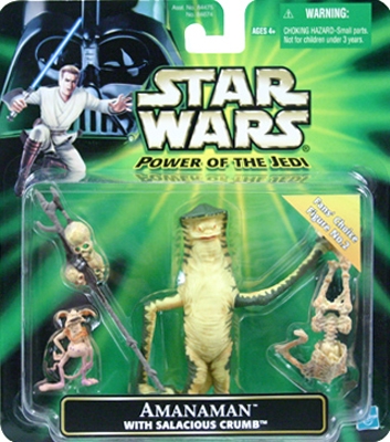 1469229165.jpg Star Wars Action Figure - Amanaman with Salacious Crumb - Power of the Jedi