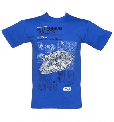 1511102497.jpg Star Wars T-SHIRTS - Haynes Millennium Falcon Manual - Blue - Unisex