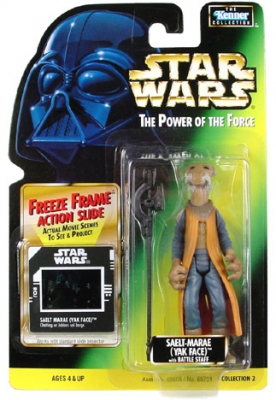 Star Wars Action Figure - Saelt-Marae (Yak Face) with Battle Staff - Freeze Frame Action Slide