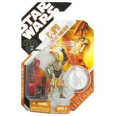 Star Wars Action Figure - C-3PO with Battle Droid Head - Saga Legends - 30th Anniversary