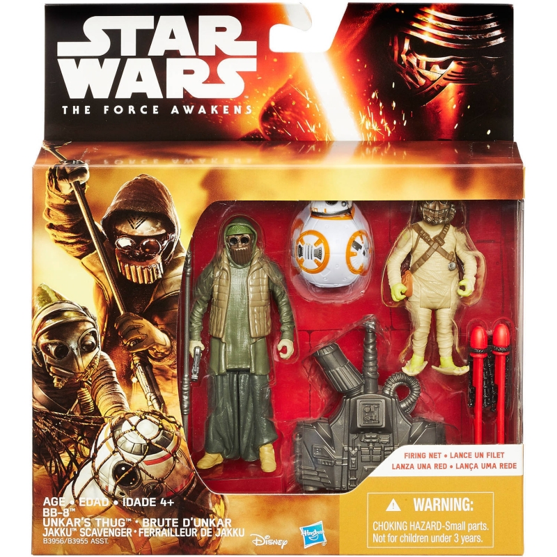 Star Wars Action Figure - The Force Awakens - Snow Desert - BB-8 with Unkars Thug and Jakku Scavenger