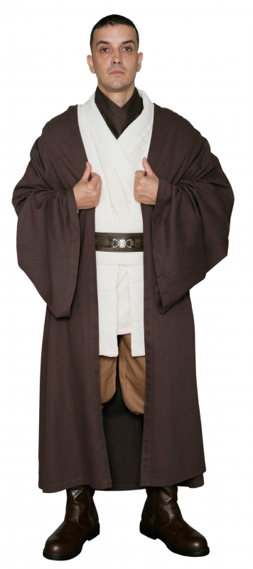 1802985217.jpg Star Wars Obi Wan Kenobi Costume - Body Tunic with Replica DARK BROWN Jedi Robe