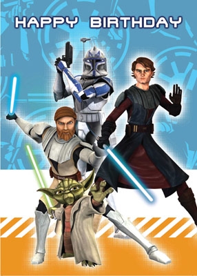 2111496066.jpg Star Wars Greeting Cards - 178 x 128mm - Clone Wars - Birthday - SW358