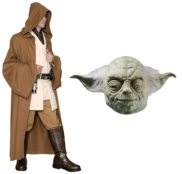2133864440.jpg Star Wars Costume Adult - Light Brown Robe and Yoda Mask