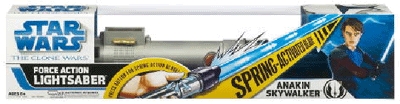 Star Wars Anakin Skywalker Clone Wars Force Action Lightsaber - Blue - Light - Sound - Trigger - NEW