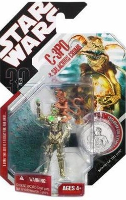 330971654.jpg Star Wars Action Figure - C-3PO with Exclusive Collector Coin and Salacious Crumb - 30th Anniversary