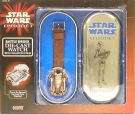 379560990.jpg Star Wars Action Figure - Battle Droid - Die Cast Watch with collectable case - Episode 1