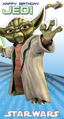 449904030.jpg Star Wars Greeting Cards - 232 x 128mm - Clone Wars - Birthday Die Cut - SW352/1