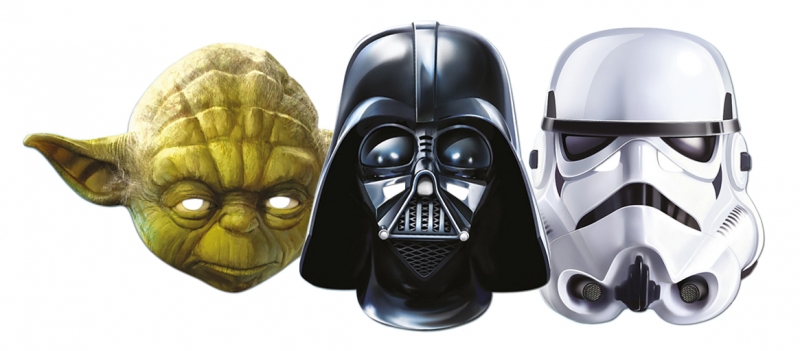 Star Wars MASKS - Character Mask Party Pack 4 - 1 x Yoda - 1 x Stormtrooper - 1 x Darth Vader
