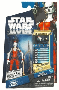 Star Wars Action Figure - Clone Wars - Aurra Sing with Sniper Rifle inc. Battle Game Card