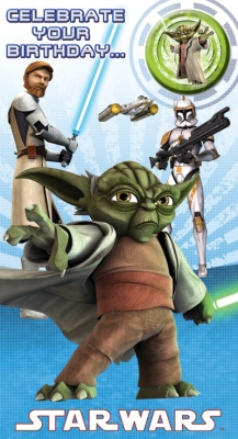 506959190.jpg Star Wars Greeting Cards - 232 x 128mm - Clone Wars - Birthday Badged - SW354/1