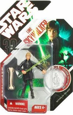 531890894.jpg Star Wars Action Figure - Luke Skywalker Jedi Knight with Exclusive Collector Coin - 30th Anniversary