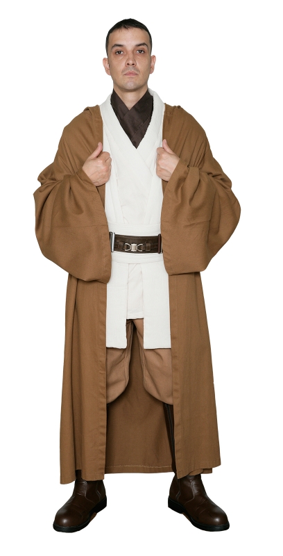 595323260.jpg Star Wars Obi Wan Kenobi Costume - Tunic with Replica LIGHT BROWN Jedi Robe
