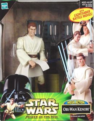 625295814.jpg Star Wars Action Figure - Obi Wan Kenobi Deluxe Figure with Mega Action - Power of the Jedi