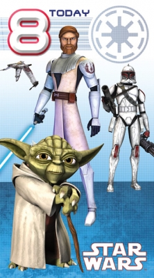 722828409.jpg Star Wars Greeting Cards - 232 x 128mm - Clone Wars - Age 8 Badged - SW343/1