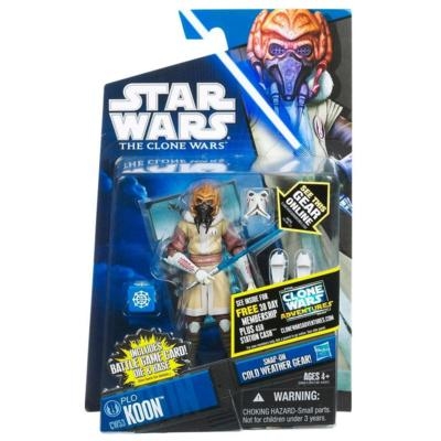 748400970.jpg Star Wars Action Figure - Clone Wars - Plo Koon with Cold Weather Gear inc. Battle Game Card