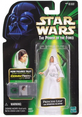 793584706.jpg Star Wars Action Figure - Princess Leia with Sporting Blaster - with CommTech Chip
