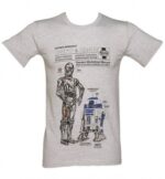 Star Wars T-SHIRTS - Haynes C-3PO and R2-D2 Manual - Light Gray - Unisex