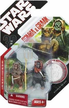 Star Wars Action Figure - Ewoks Romba & Graak Figures Return of the Jedi with Exclusive Collector Coin - 30th Anniversary