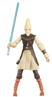 Star Wars Action Figure - Clone Wars - Ki-Adi-Mundi with Lightsaber inc. Battle Game Card
