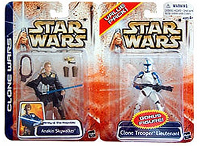 91555713.jpg Star Wars Action Figure - Clone Wars Value Pack - Anakin Skywalker with bonus Clone Trooper Lieutenant - Limited Edition