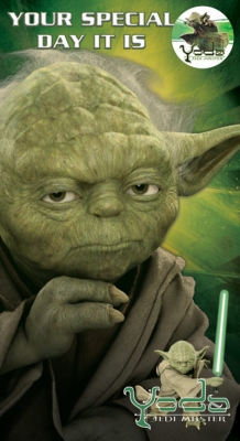 955403385.jpg Star Wars Greeting Cards - 232 x 128mm - Yoda - Birthday Badged - SW309